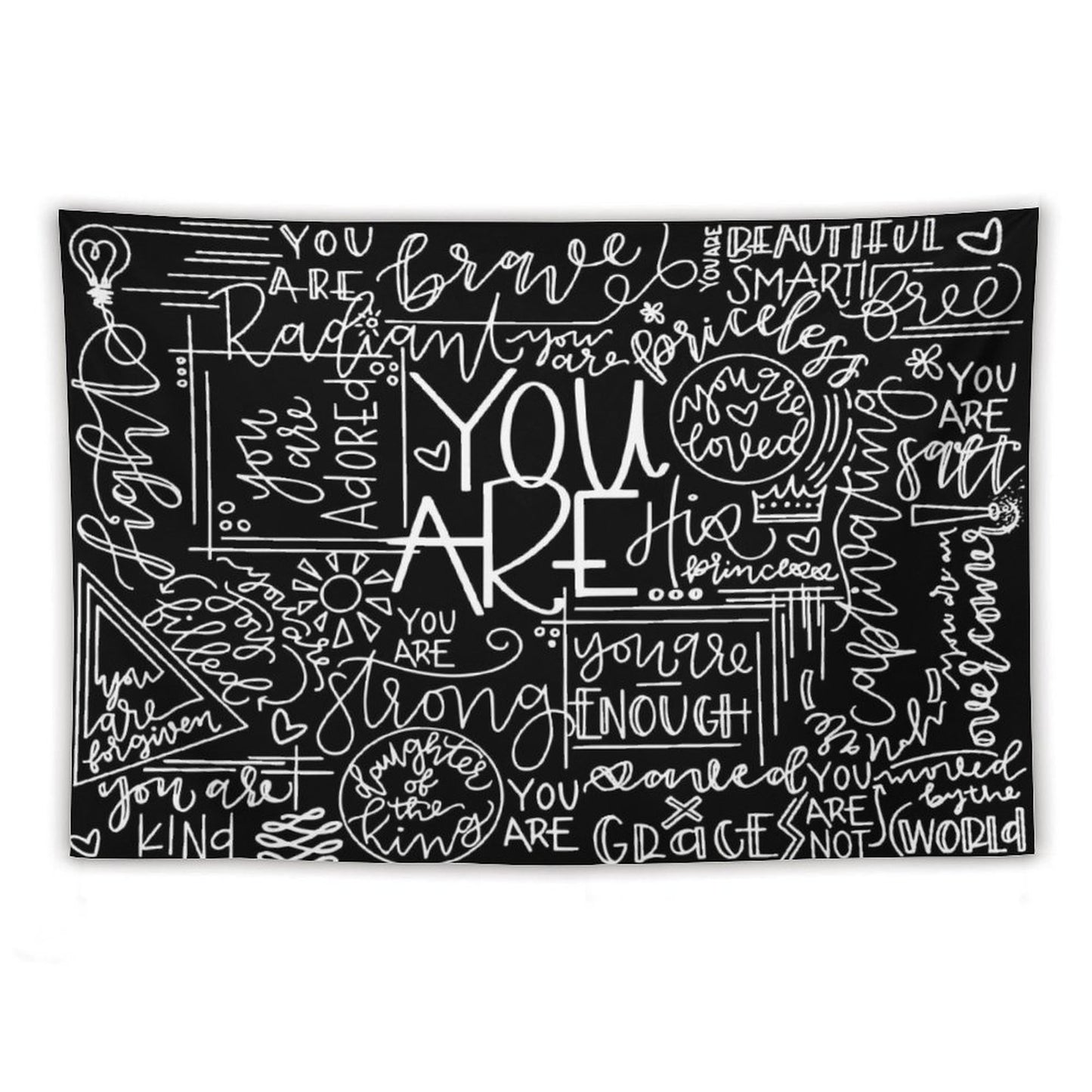 You Are Enough Black Tapestry