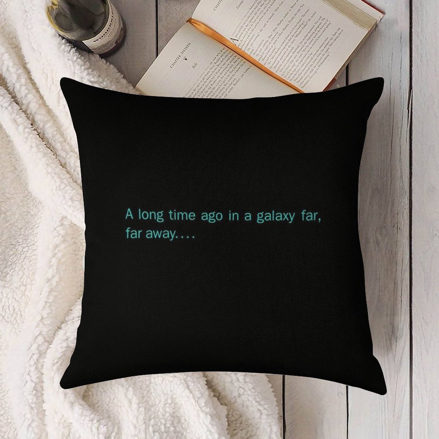 In A Galaxy Far Far Away Linen Throw Pillow Cover