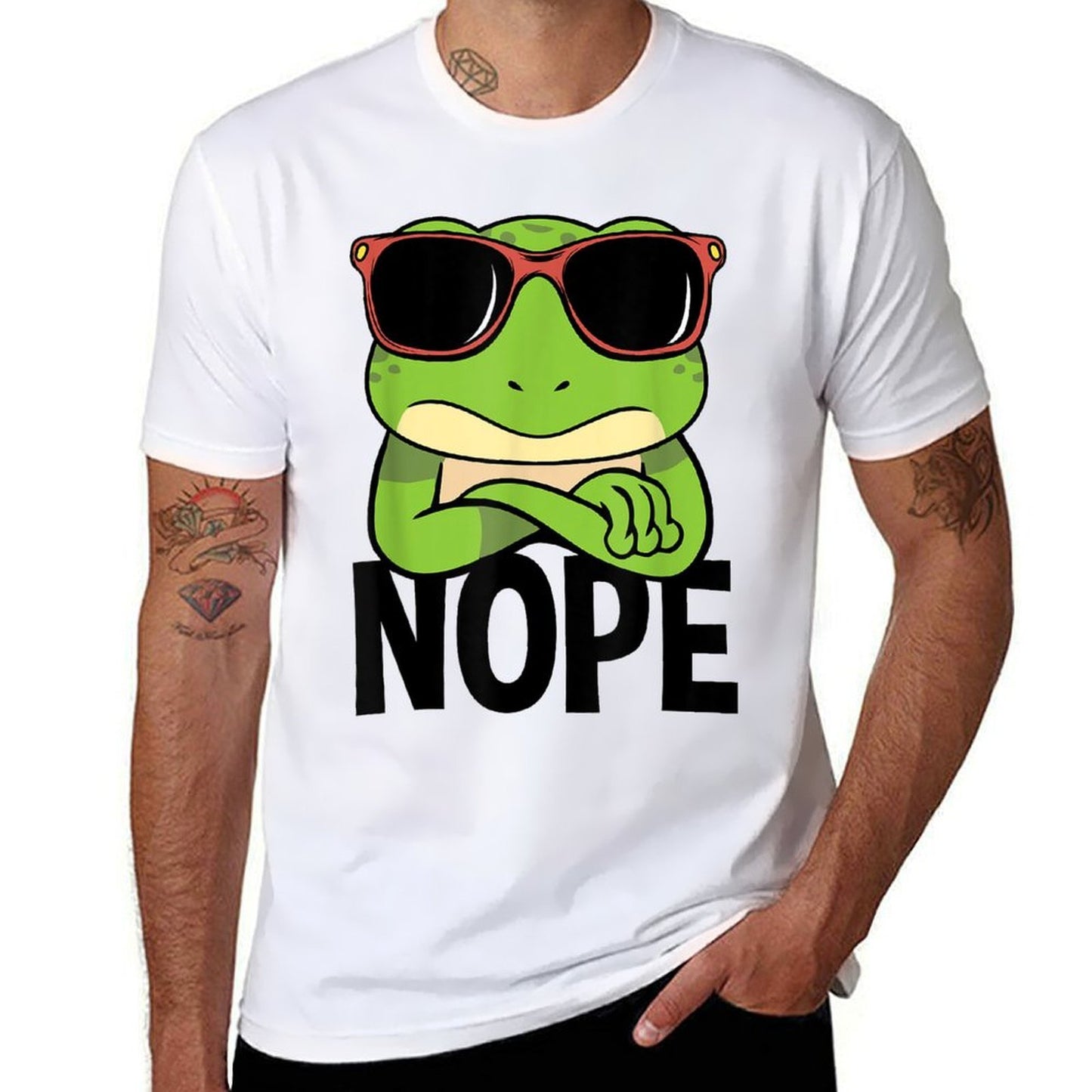 Nope Frog Nope Simple Nope Funny Statement Easy-care T-Shirt
