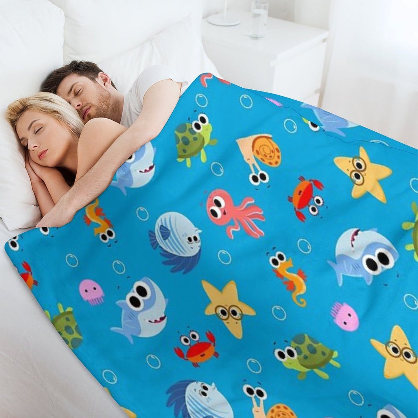 Finny The Shark Pattern 01 Throw Blanket