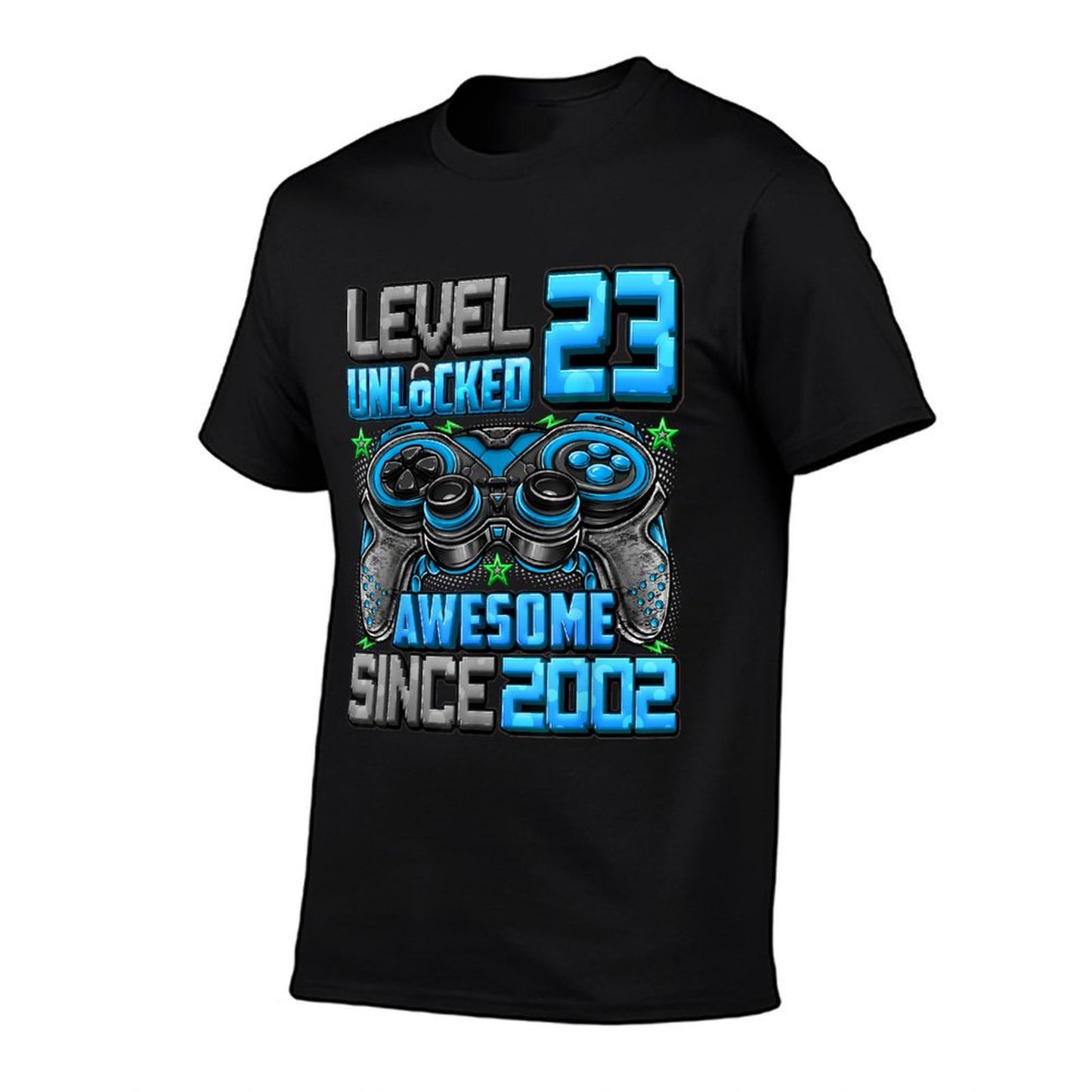 Level 23 Unlocked Awesome Since 2002 23rd Birthday Gaming T-Shirt