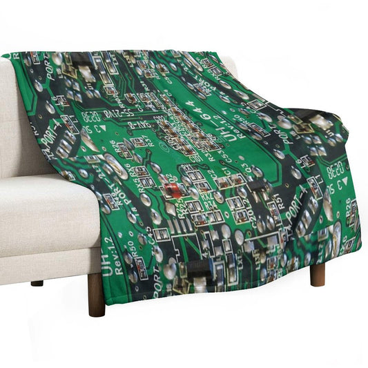 Electric Circuit Board Throw Blanket