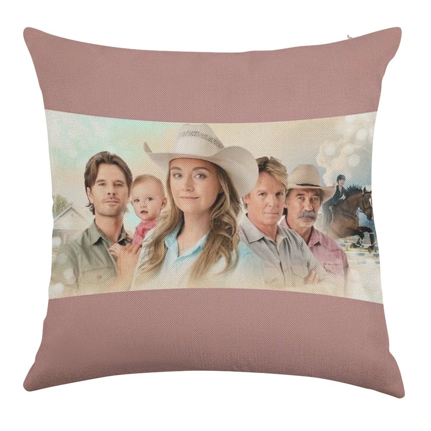 Heartland - Family Linen Throw Pillow Cover