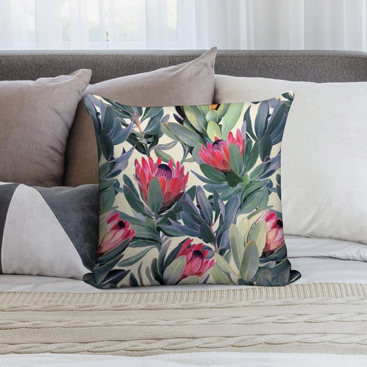 Painted Protea Pattern Soft Style Accent Throw Pillow