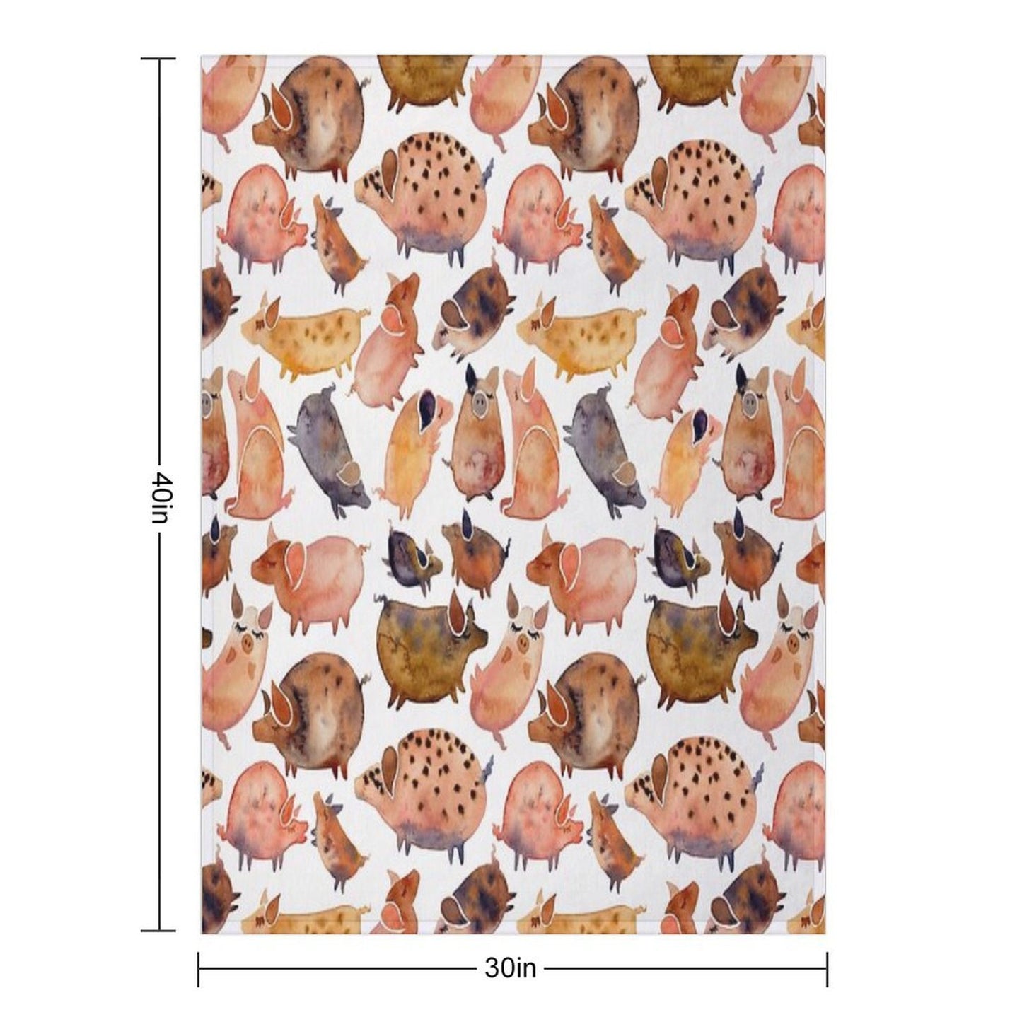 Pig Collection Throw Blanket