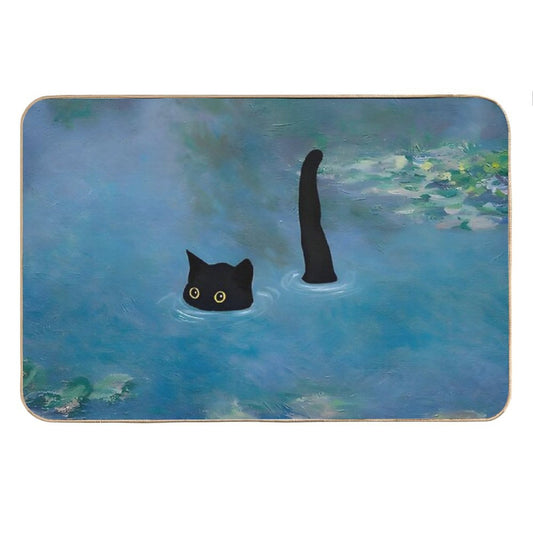Cat Print Monet Waterlily Bath Mat