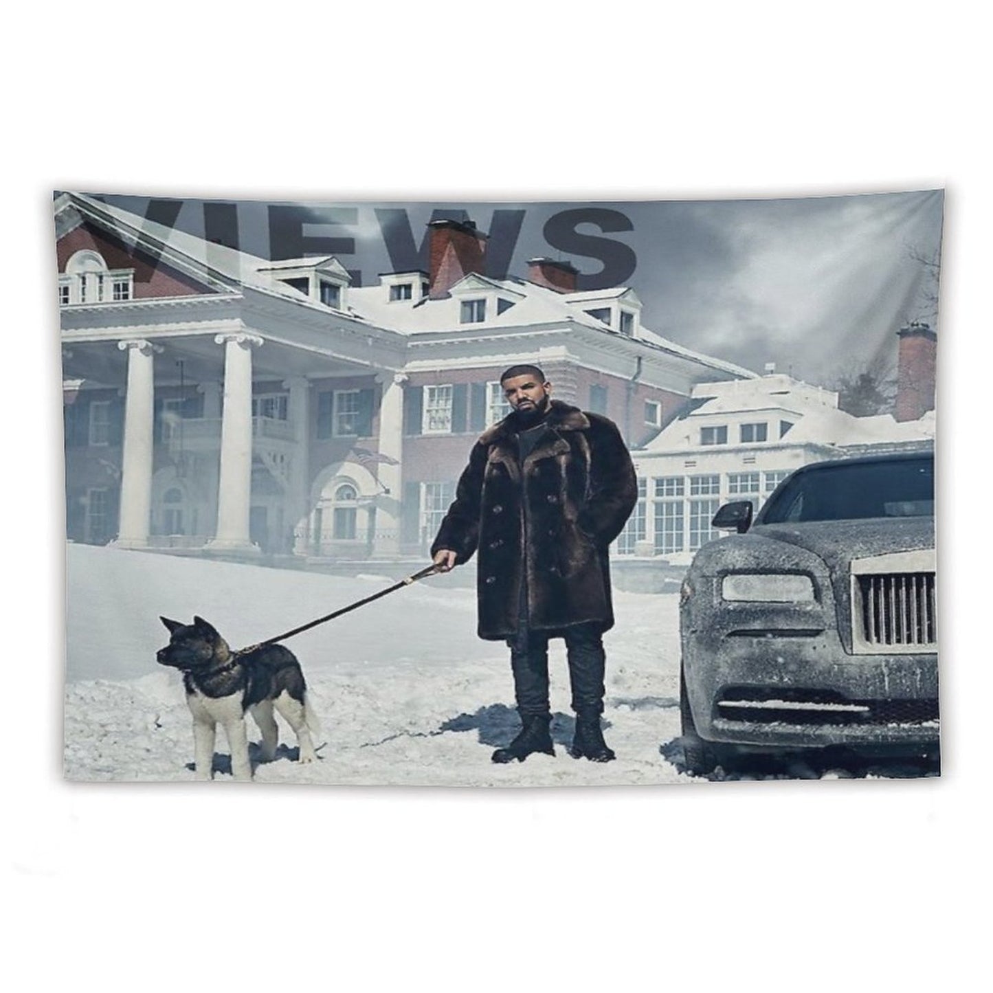 Drake with Dog Views Tapestry Tapestry