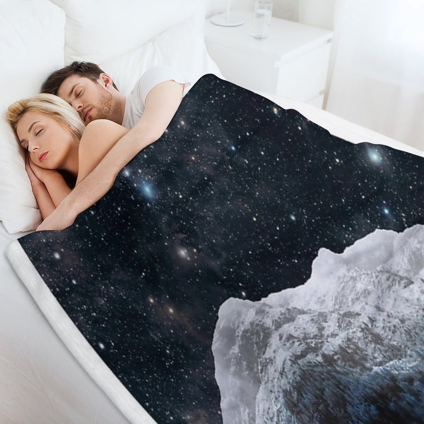 Mountains Attracts Galaxy Throw Blanket