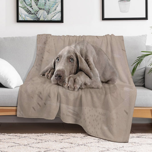 Weimaraner Puppy Throw Blanket