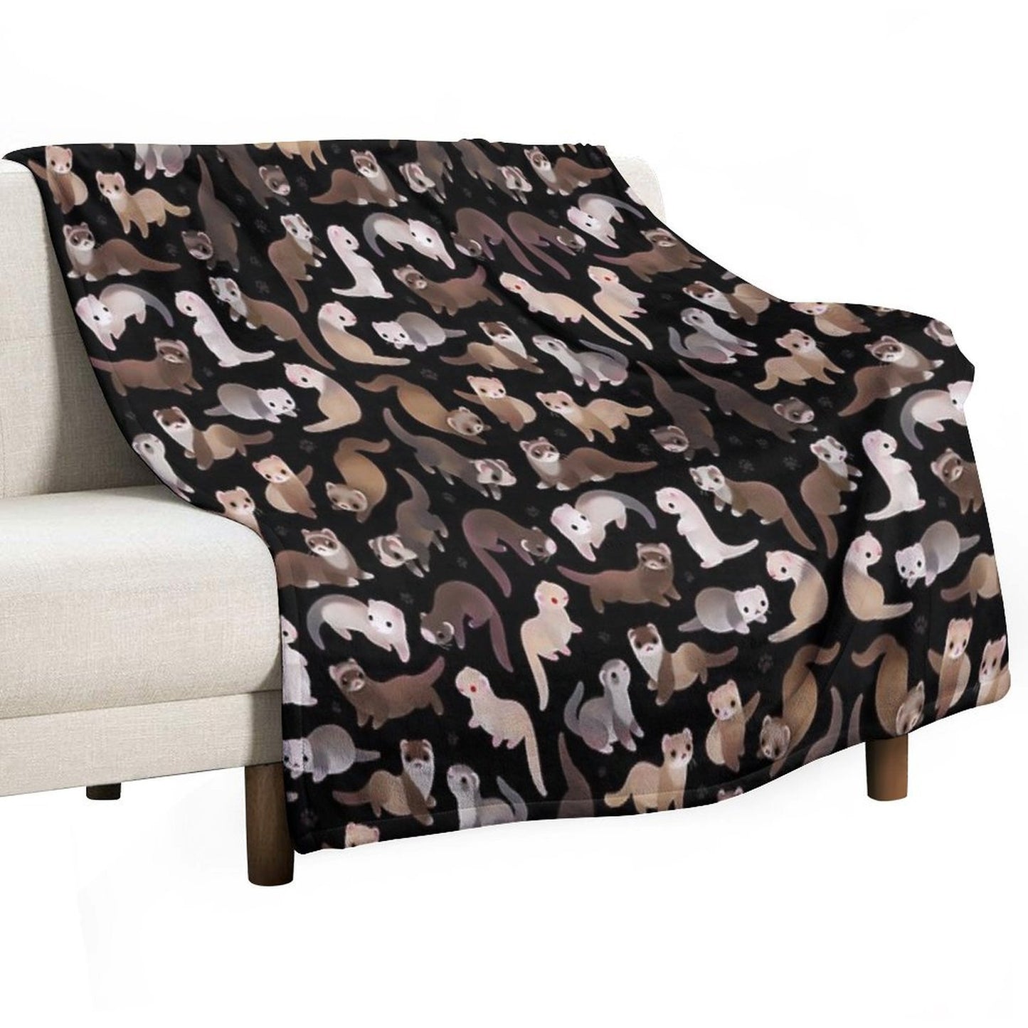Ferret - Dark Throw Blanket