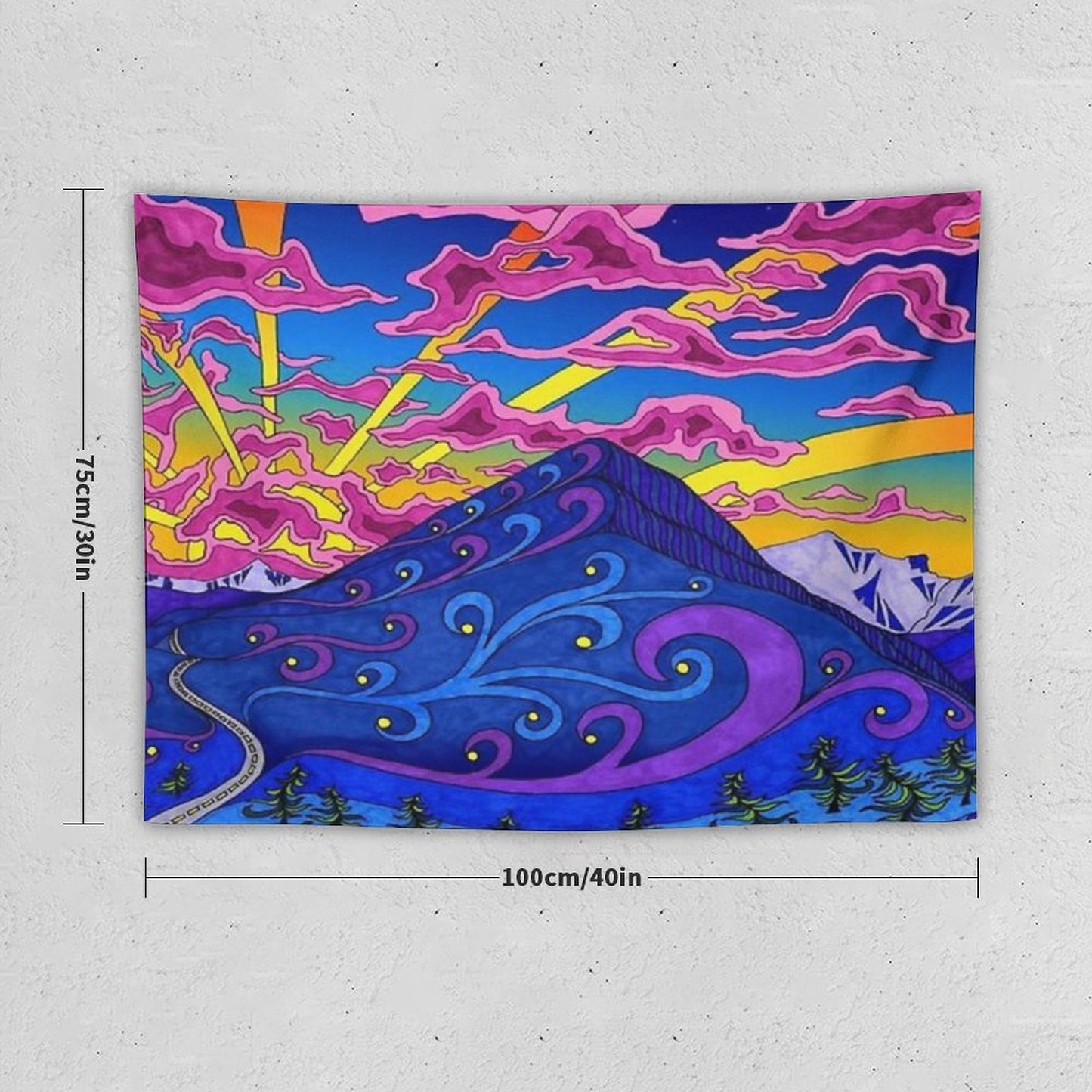 Psychedelic Landscape Tapestry