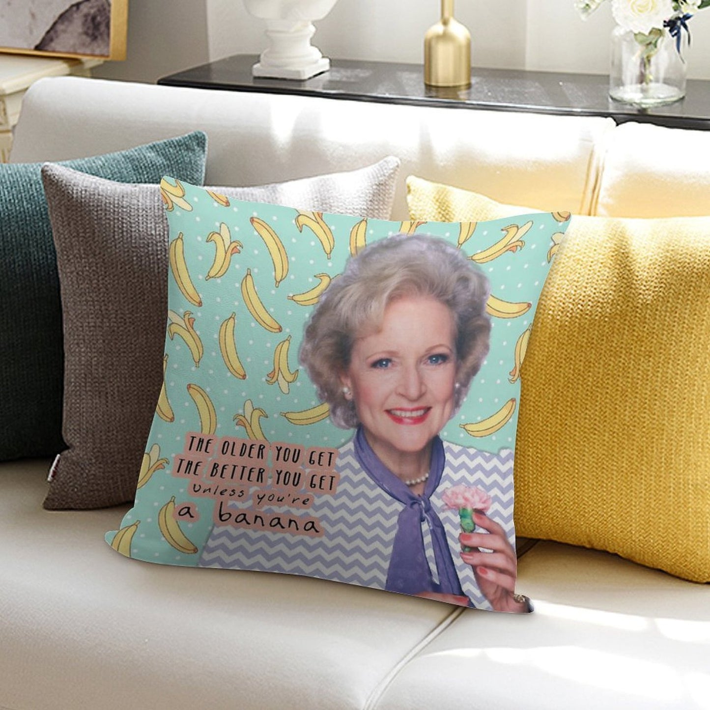 Rose Nylund 2 Soft High-Density Material Throw Pillow