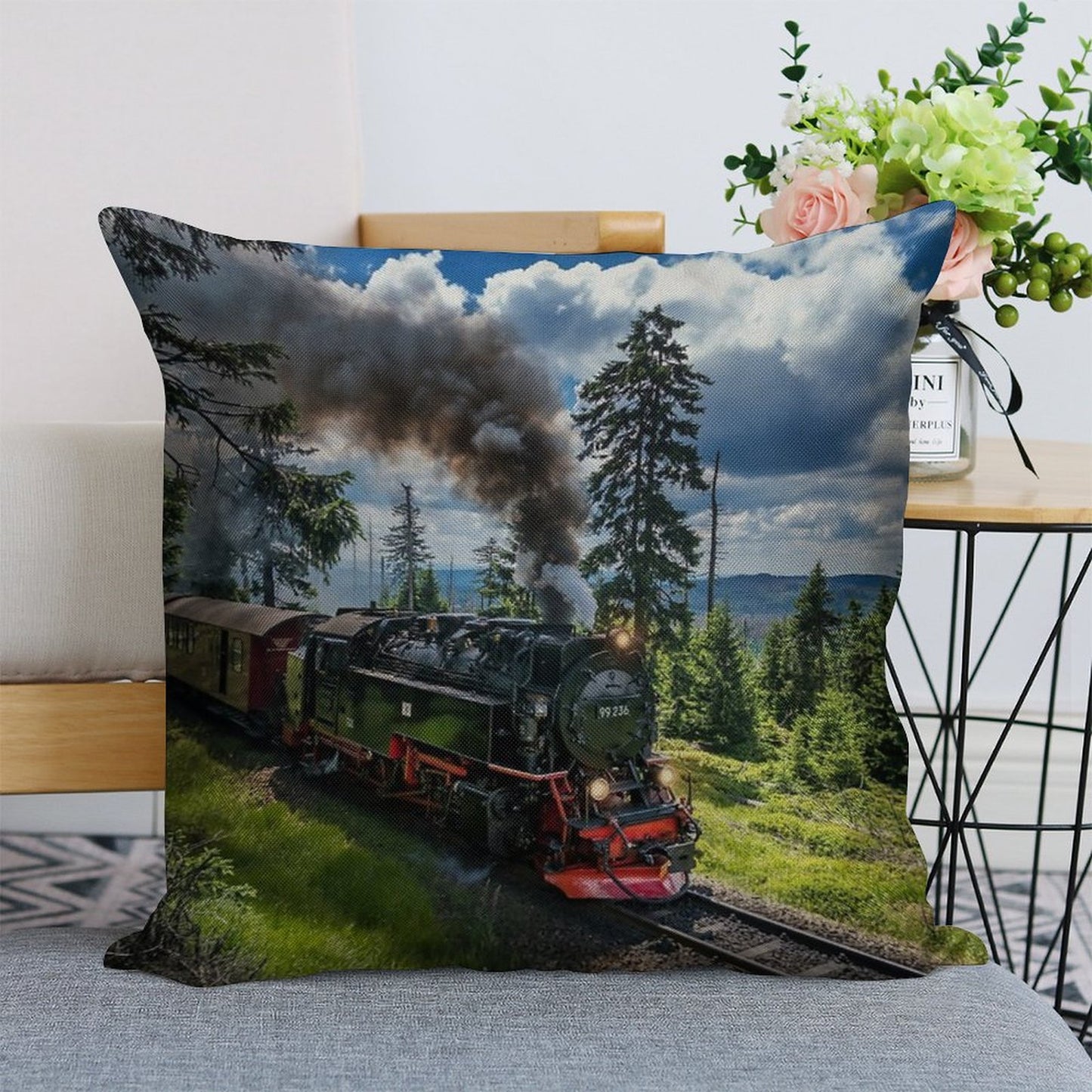 Steam Locomotive - Harz Narrow Gauge Railways (Germany) Linen Throw Pillow Cover