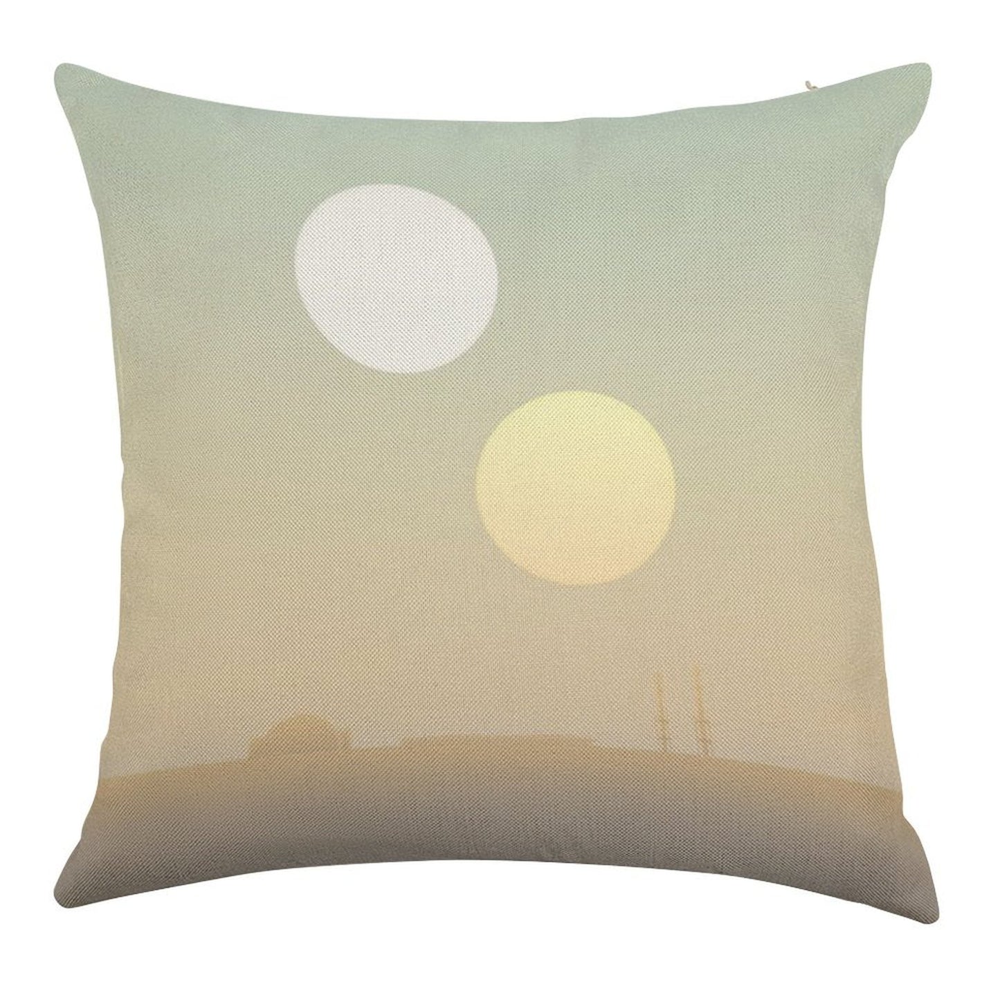 Two Suns Linen Throw Pillow Cover