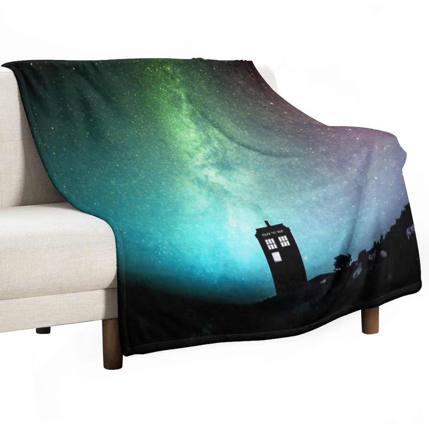 Starry Moon Art Blossom Throw Blanket