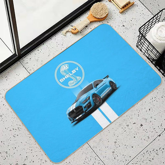Light Blue Shelby Mustang Bath Mat