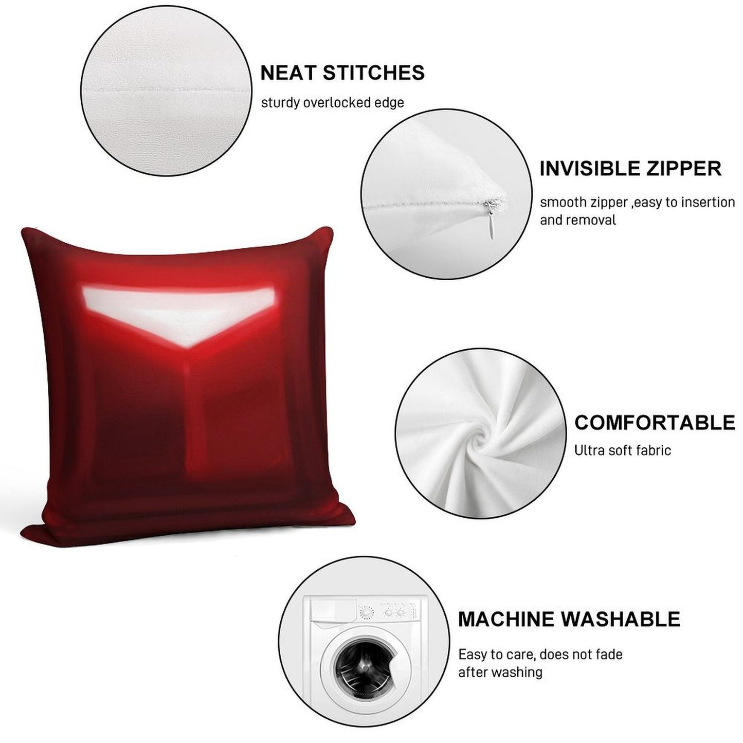Beat Saber Red Block Throw Pillow Cover Soft Durable Construction Throw Pillow