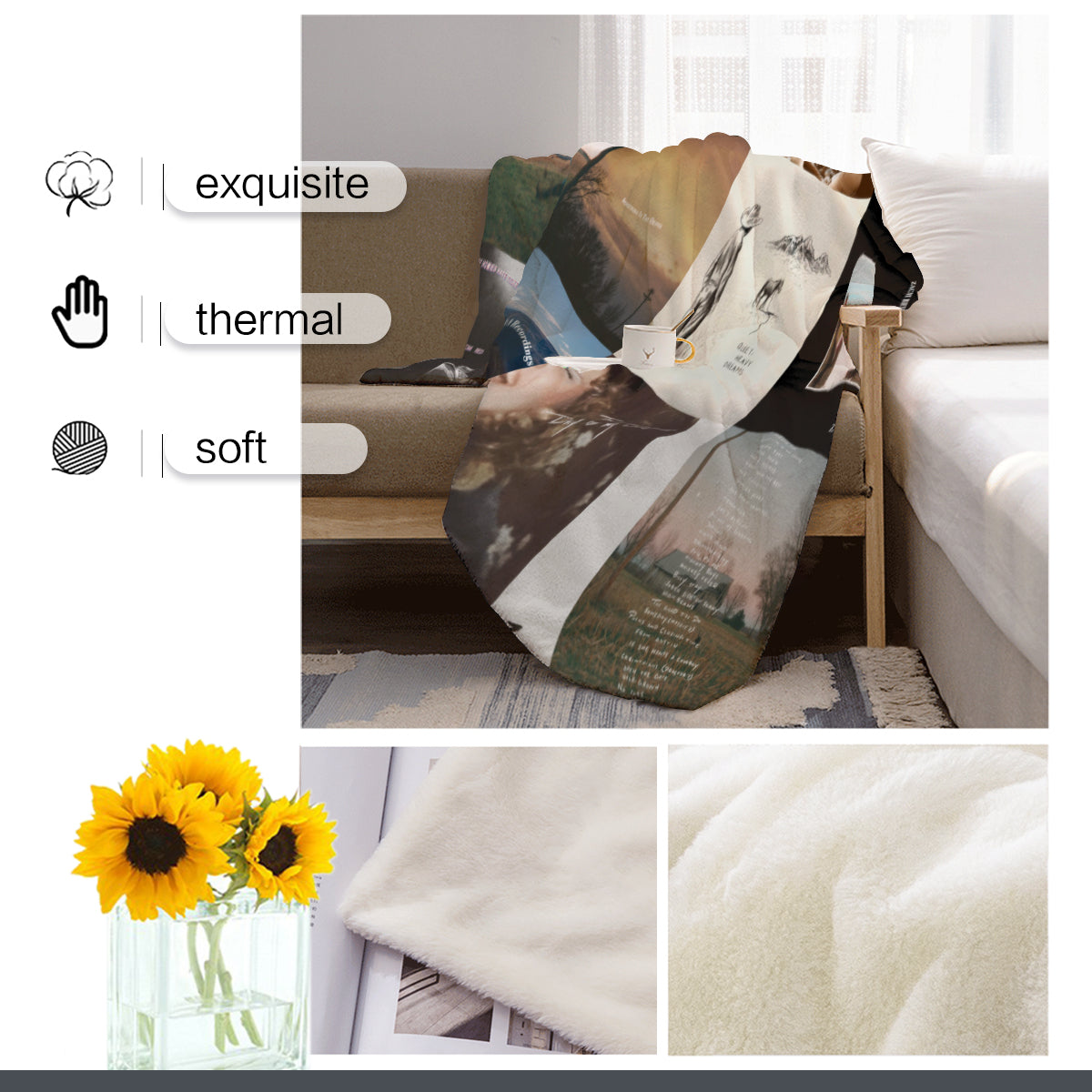 Zach Bryan 12 Ablums Collection Cover Throw Blanket