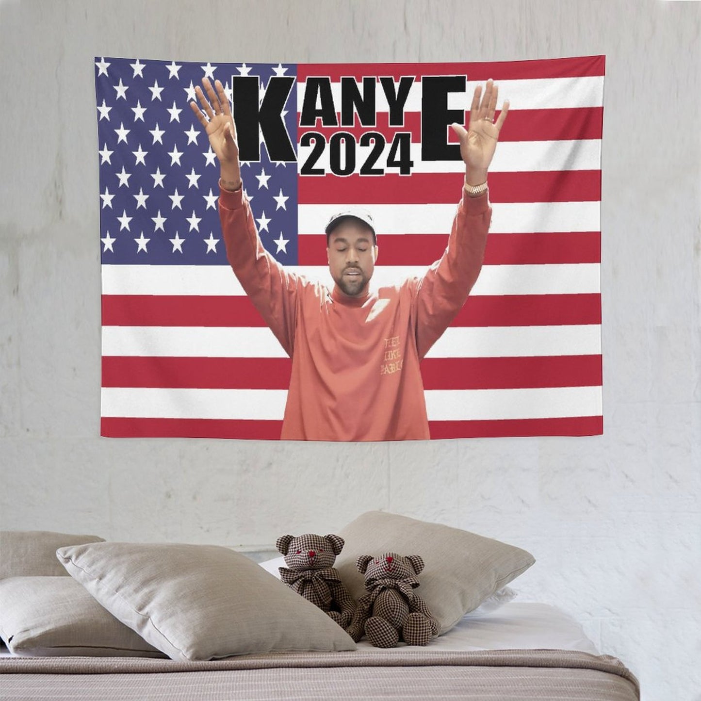 Kanye 2024 West America Flag Tapestry