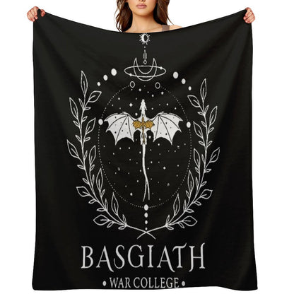 Fourth Wing Basgiath Two Sided Romantasy Dragons Yarros T-Shirt Throw Blanket