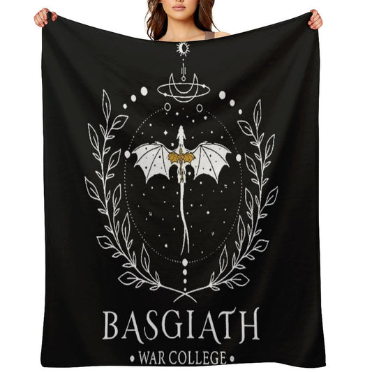 Fourth Wing Basgiath Two Sided Romantasy Dragons Yarros T-Shirt Throw Blanket