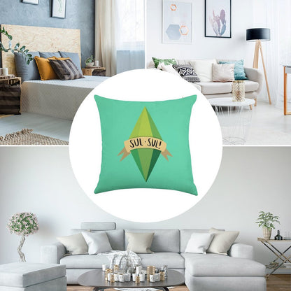 Plumbob Linen Throw Pillow Cover