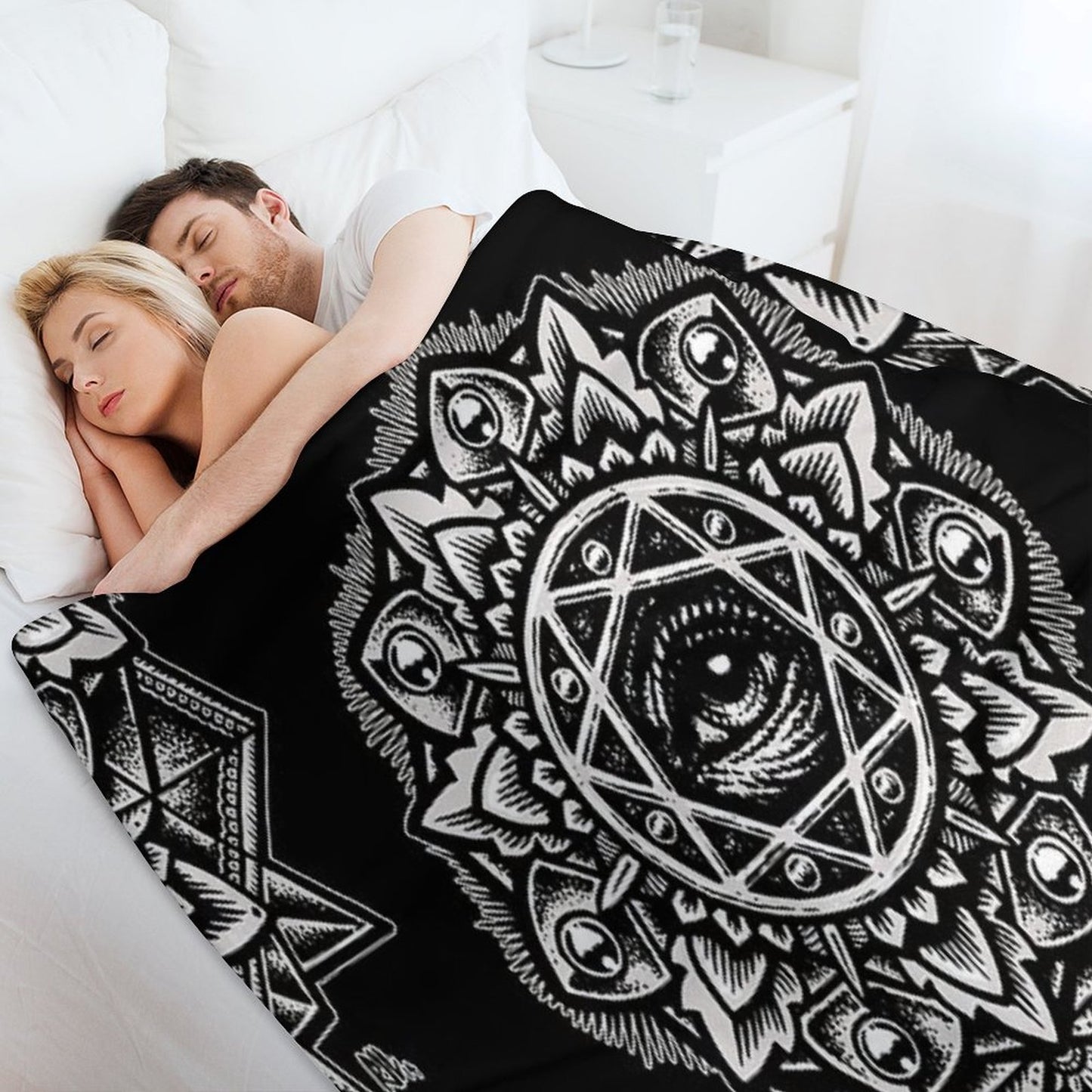 Eye of God Flower Mandala Throw Blanket
