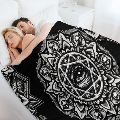 Eye of God Flower Mandala Throw Blanket
