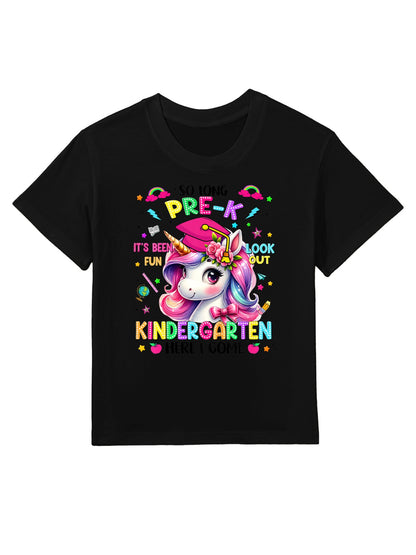 Kids So Long Prek Pre-K Graduation Graduate Unicorn Kids Girls Kids T-Shirt
