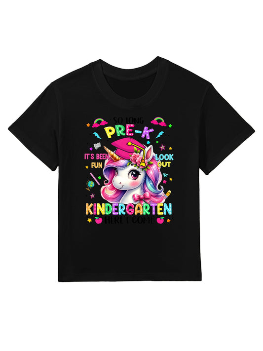 Kids So Long Prek Pre-K Graduation Graduate Unicorn Kids Girls Kids T-Shirt