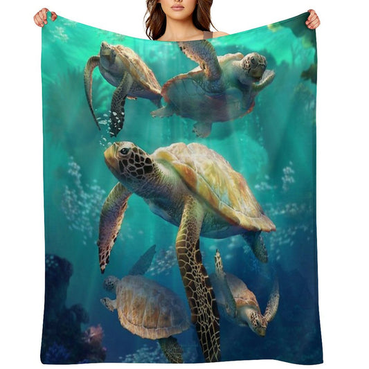 Sea Turtles Throw Blanket