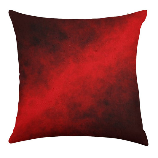 Red Smoke Linen Throw Pillow Cover
