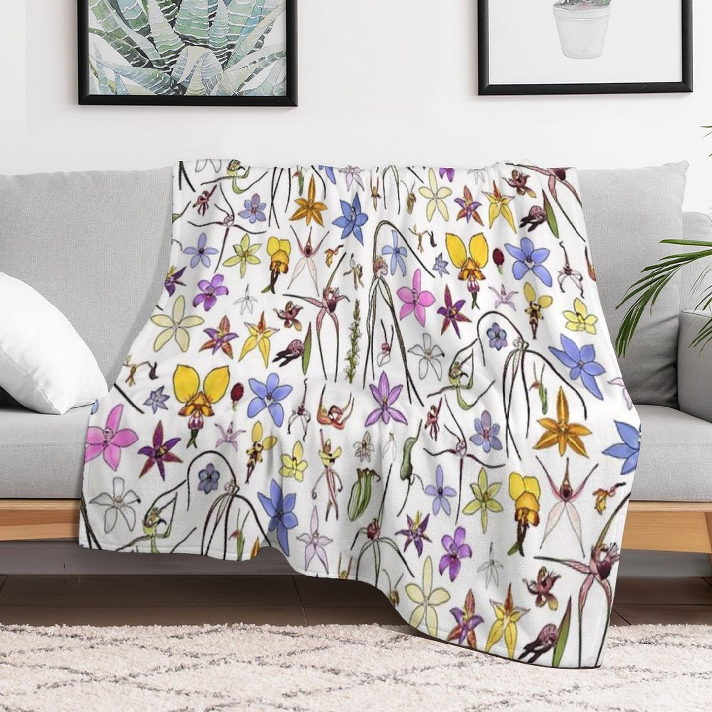 Australian Orchids Throw Blanket