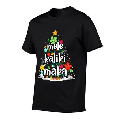 Mele Kalikimaka Tropical Christmas Hawaiian Santa Xmas Tree  Breathable T-Shirt