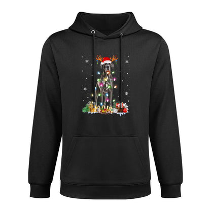 Great Dane Christmas Santa Hat Fairy Lights Pajama Dog Lover Men Women Kids Relaxed Fit Hoodie