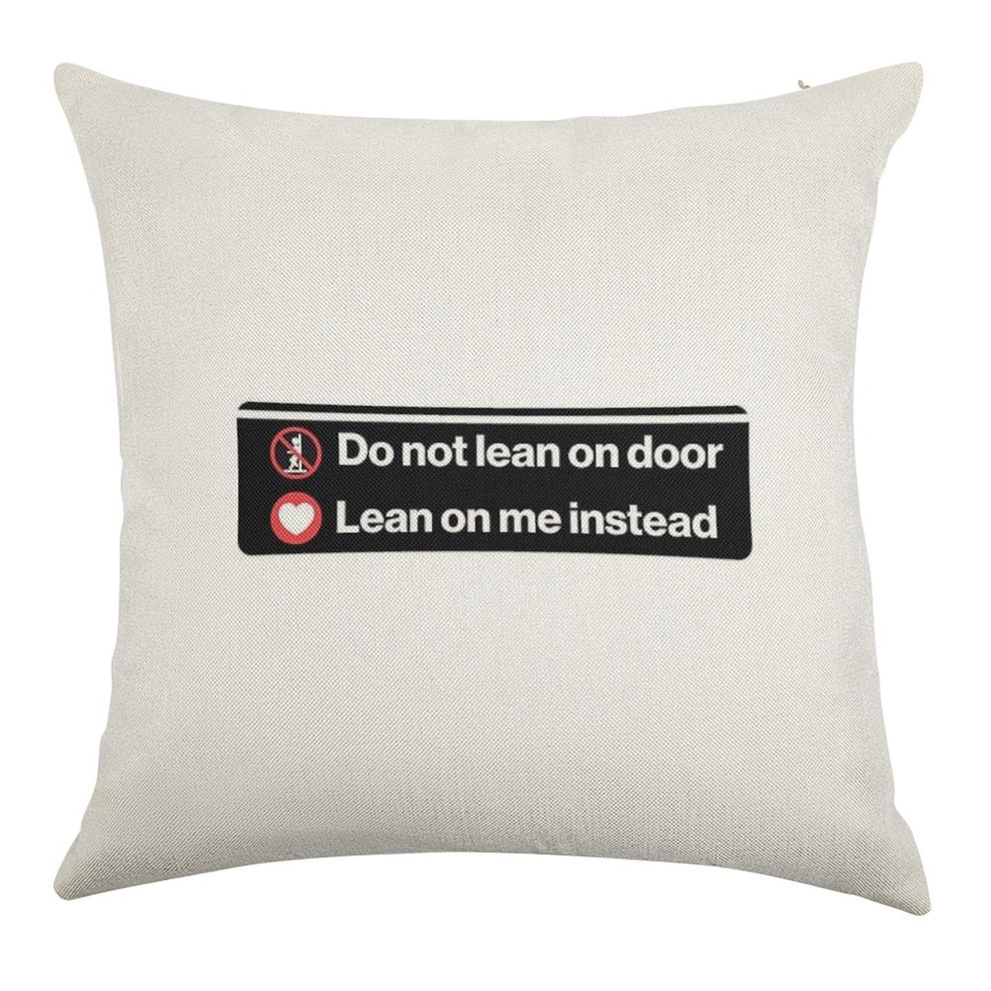 Lean on Me Linen Throw Pillow Cover