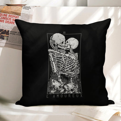 The Lovers Linen Throw Pillow Cover