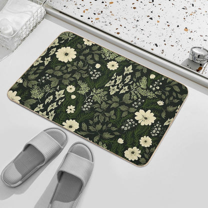 Woodland Nouveau Pattern Forest Green  Toxin-Free Bath Mat