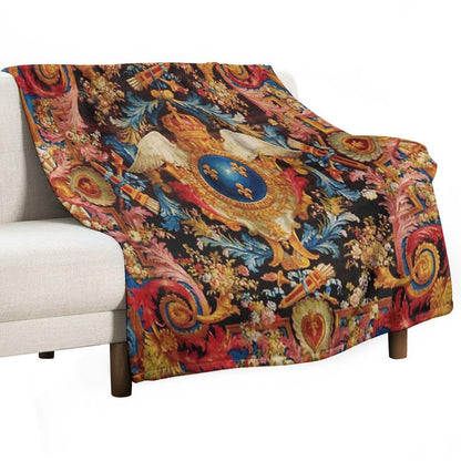 Louis XV Savonnerie French Carpet Print Throw Blanket