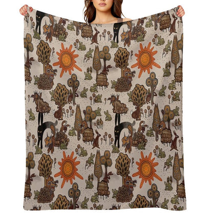 In The Beginning of The World - Watership Down Pattern Throw Blanket