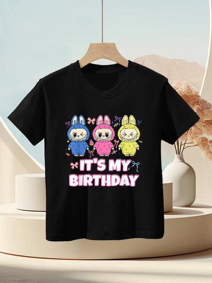 Kids Groovy It's My Birthday Girls Kidsns Labubu Bday Kids T-Shirt