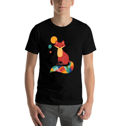 Rainbow Fox  Rolled Sleeves T-Shirt