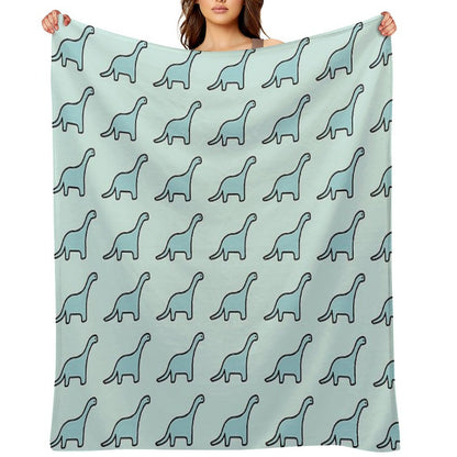 Brontosaurus Apatosaurus Brachiosaurus Blue Dinosaur Throw Blanket