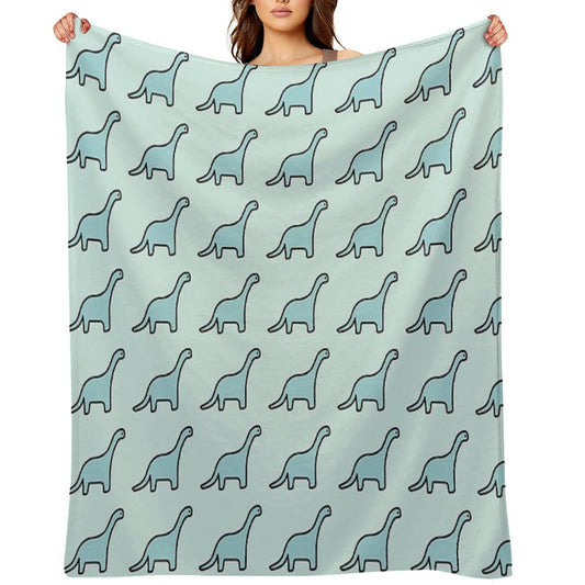Brontosaurus Apatosaurus Brachiosaurus Blue Dinosaur Throw Blanket