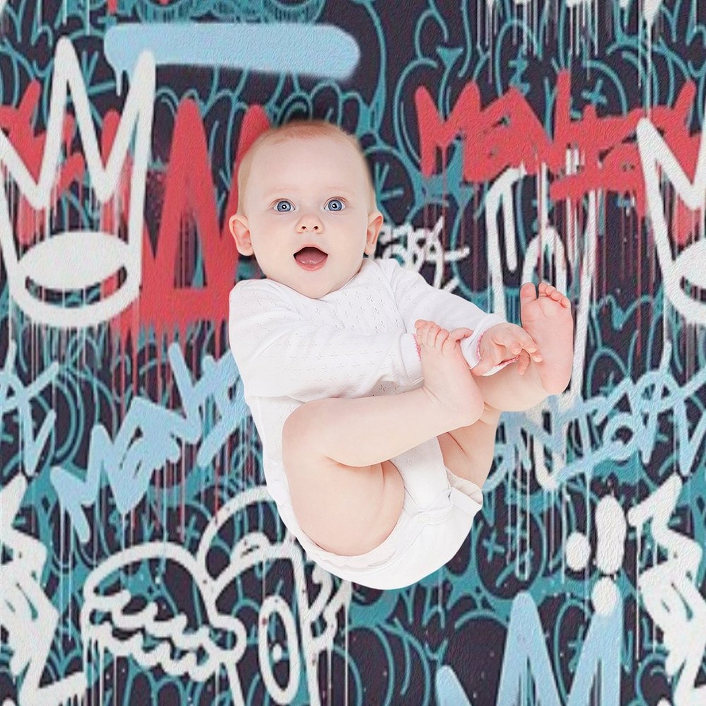 Maniak Tag & Throwie Patterned Print Throw Blanket