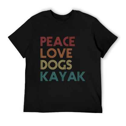 Kayaker Kayaking Apparel Kayak And Dog Lovers Vintage Retro T-Shirt