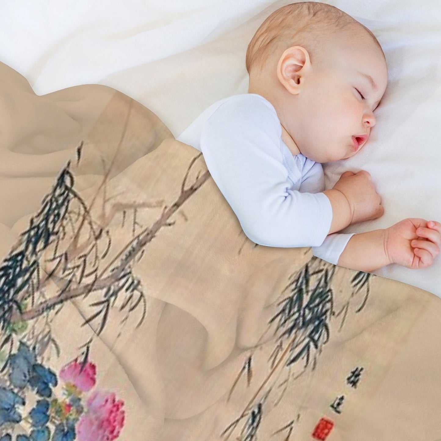 Egrets, Peonies, And Willows (Restored Japanese Artwork) Throw Blanket