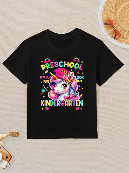 Kids So Long Preschool Graduation Graduate Unicorn Kids Girls Kids T-Shirt