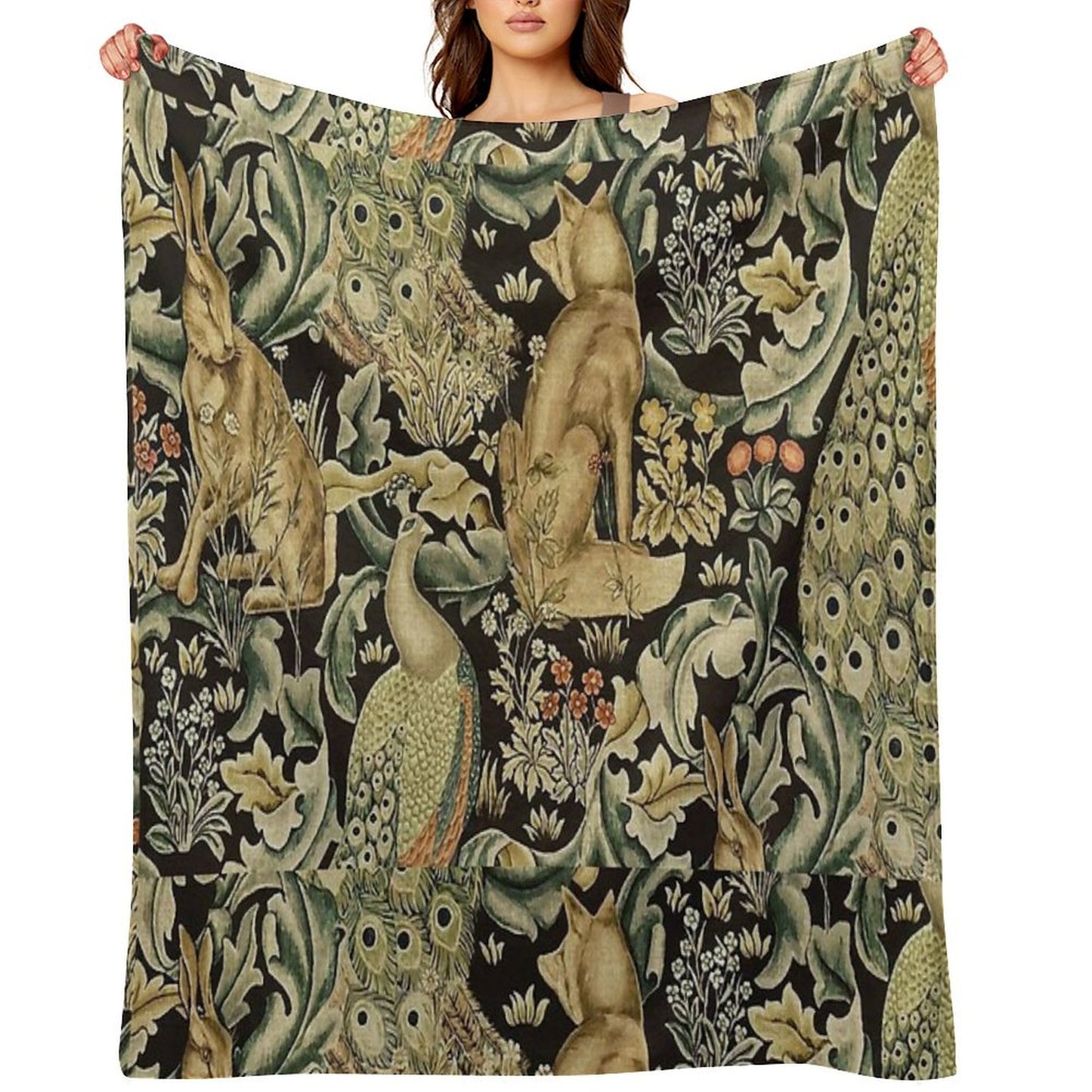 William Morris Forest Fabric Throw Blanket