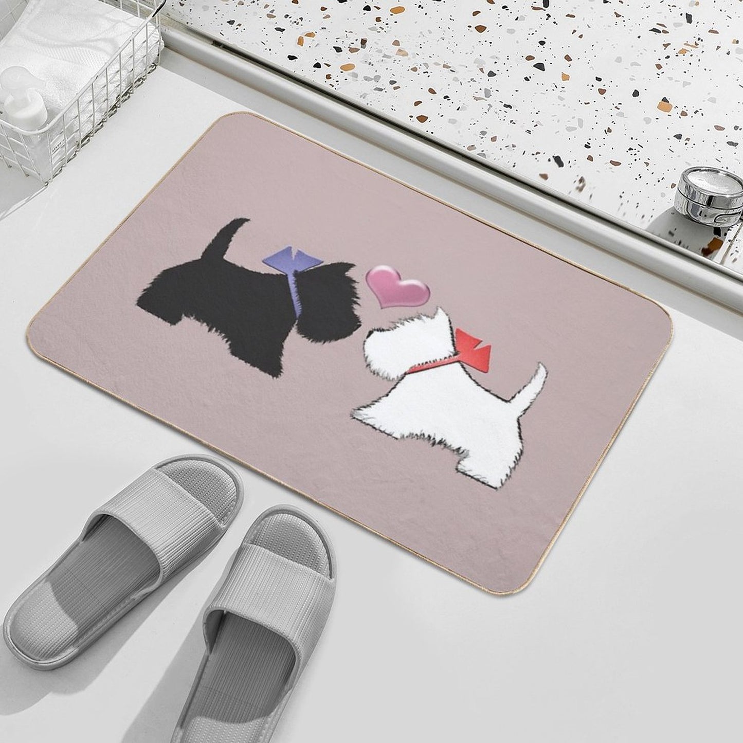 Westie Dog And Scotty Dog Art Bath Mat